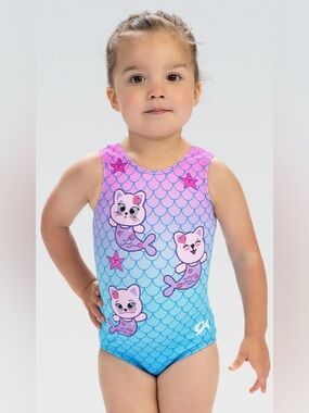 NWT GK GKids Purrmaids cat mermaid Tank Leotard for tumbling dance or gymnastics